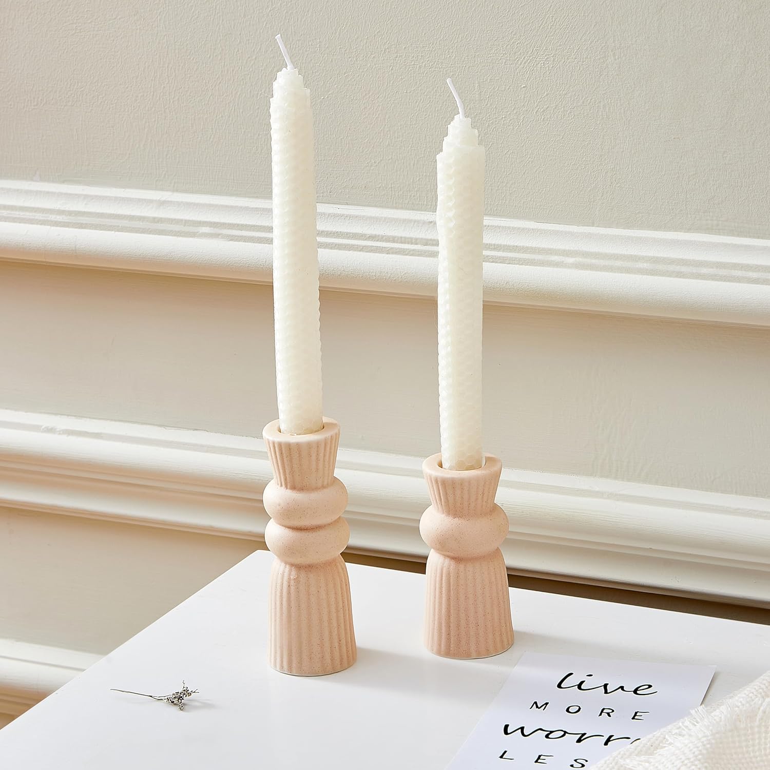 Ceramic Candle Holder for Home Decor Modern Abstract Candlestick Holders Taper Candle Holder Decorations for Table Centerpiece Living Room TV Stand Mantel or Shelf - Image 4