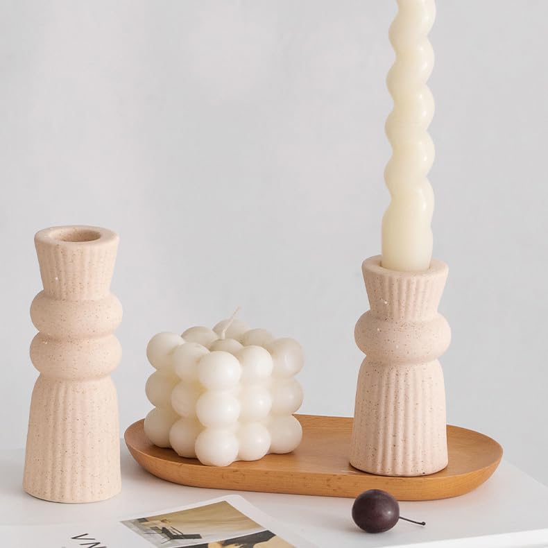 Ceramic Candle Holder for Home Decor Modern Abstract Candlestick Holders Taper Candle Holder Decorations for Table Centerpiece Living Room TV Stand Mantel or Shelf - Image 6