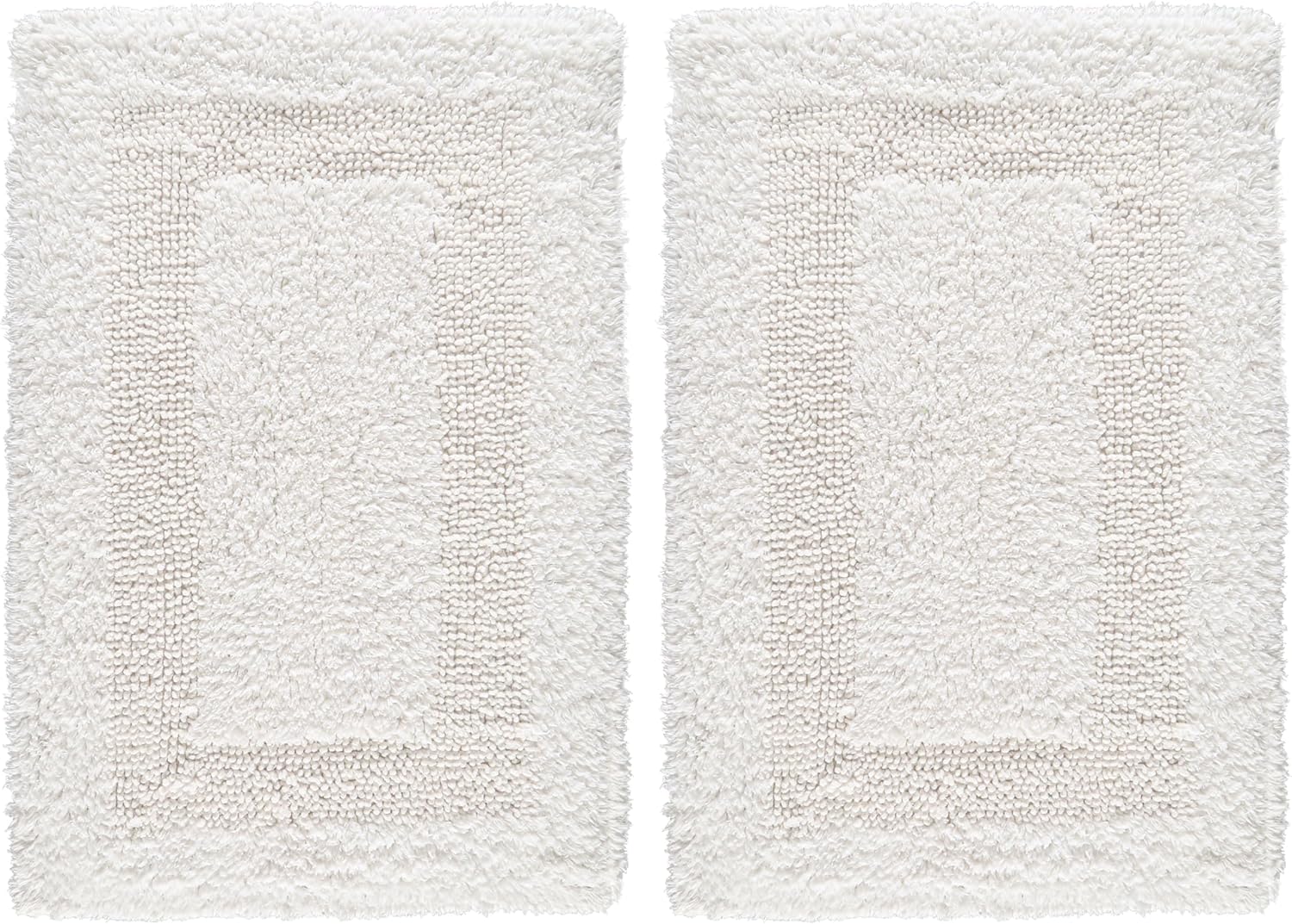 Cotton Bath Mat Rug for Bathroom - White, Reversible Bath Rugs Soft & Absorbent Quick Dry Mats, Washable Plush Hotel Quality Tufted Floor Step Out Mat for Bath Tub, Shower, Toilet - 17x24 Inches - Image 9