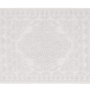 French Connection Nellore Bathroom Rugs, Woven and Beaded Bathroom Mats, Durable Non-Slip Bath Rugs, Thick BathMats for Bathroom and Shower Rugs, 17" x 28", White